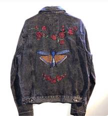 BDG Moth and Rose Denim Acid Washed Jacket