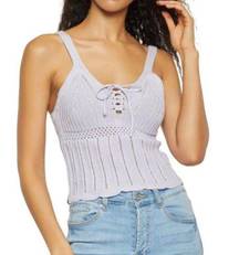 Forever 21 Lilac Knit Crochet Crop Top