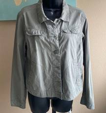 Columbia jacket Women’s small medium olive green denim canvas