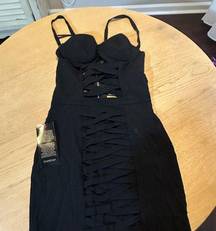 Dresses | Bebe Laced Up Front Bustier Dress. New with Tag | size 6