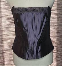 DAVID’S BRIDAL WHIMSY GOTH PURPLE STRAPLESS CORSET TOP SIZE 8