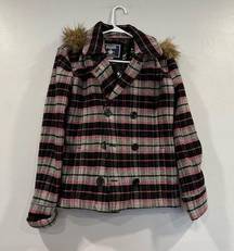 Victoria's Secret PINK Plaid Peacoat Jacket Medium M