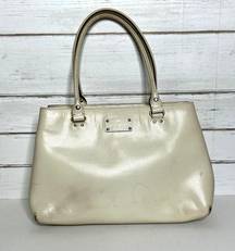 Kate Spade  Leather Top Handle Tote Bag Purse Cream