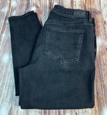 American Eagle HI RISE JEGGING Womens Size 12 Black Jeans Denim Pants 31x26.5