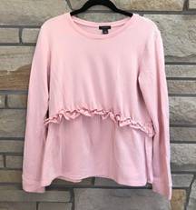 Halogen Barbie Pink Ruffle Trim Sweatshirt Medium Barbie barbiecore