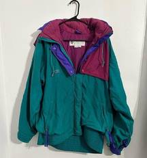 Retro Turquoise & Maroon  Jacket | Vintage Columbia Sportswear Large