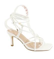 Lovemarks White Lace Up Heels