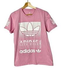 Adidas  Light Pink Trefoil Logo Graphic Short Sleeve T-Shirt S