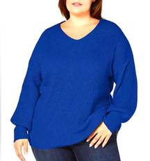 NY Collection blue cutout twist back knit sweater size large