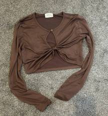 Brown Long Sleeve Cropped