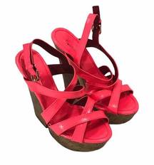 Love Culture High Wedge Sandals, Pink, 7