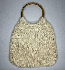 Vintage 70’s Sears, Roebuck & Co Raffia Straw bag with bamboo handles