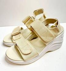 Blondo Sandals Womens Size 7 Cream Martha Waterproof Chunky Heel Wedges