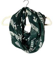 Michigan State Spartans Infinity Scarf Womens OS Green White Logo 34"x26" NCAA