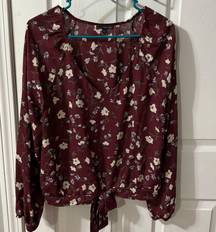 Floral Red Blouse