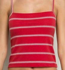 Brandy Melville Faye Red/White Striped Crop Tank