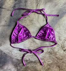 American Apparel  Purple Lame Triangle Bikini Top