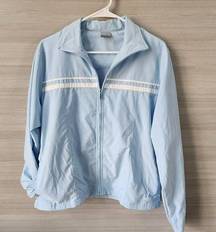 Nike  Vintage Light Blue Full Zip Track Run Gym Windbreaker Jacket Womens Size L