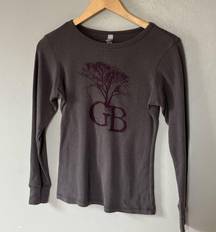 Greenbush Brewery Sawyer Michigan Long Sleeve Shirt Grey Purple Medium