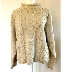 Vintage Obermeyer Wool Blend Ski Sweater (knit mock neck chunky)