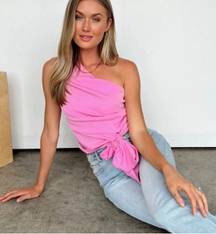 Hot Pink One Shoulder Top