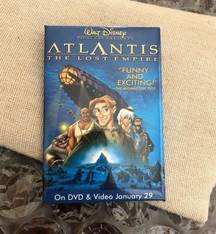 Vintage Disney Atlantis Button Brooch