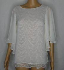 Katie May Bridal Wedding Lace Overlay Blouse Top S