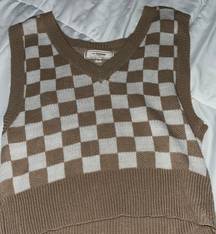 Brown Checkered Vest