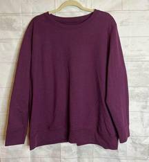 Just My Size Womens Sweatshirt Purple Size 2X Crew Neck‎ Soft Sweats