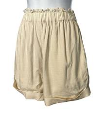 Majorelle Conway Paperbag Shorts Size XS White Sugar Linen Pockets Wide Leg