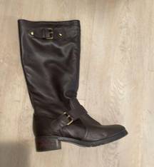 Colin Stuart dark brown leather boots 