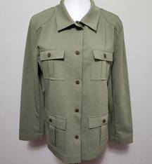 Emmeline olive cotton blend utility jacket size 16