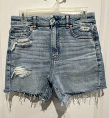 American Eagle High Waisted Distressed Jean Shorts, Sz 6