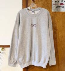 GILDAN | Martha's Vineyard Heavyweight Cotton Blend Crew Neck Sweatshirt Gray XL