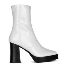 Jeffrey Campbell  Kalopsia White Patent Leather Platform Gogo Boot Women's 7.5