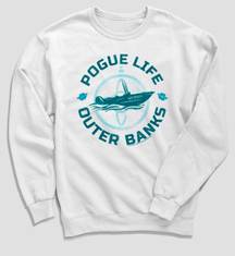 “Pogue Life” Outer Banks White Crewneck Sweatshirt