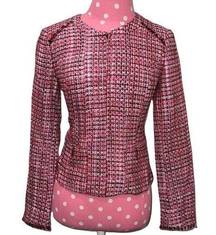 WHITE HOUSE BLACK MARKET PINK & RED TWEED BLAZER