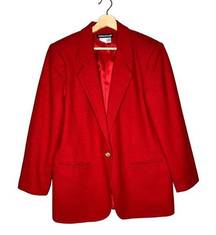 Vintage Savannah 100% Pure Wool Blazer Red Gold Hardware Size 14p