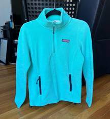 Vineyard Vines Women's Mint Green Fleece Quarter Zip Pullover