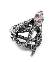 Amrita Singh Silvertone Snake Statement Ring