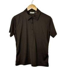 Ann Taylor Short Sleeve Brown Polo Shirt Women's Size Medium