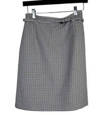 H&M  Conscious Houndstooth Multi Belted Lined Zip Pencil Midi Skirt 4