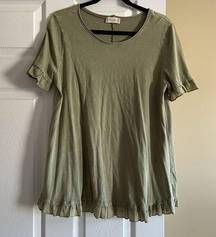 Altar'd State EUC  Green Frill Flowy T-Shirt