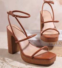 Brown Platform Sandal Heels 