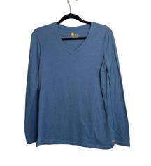 Carhartt Relaxed Fit Dusty Blue V-neck long Sleeve Tee