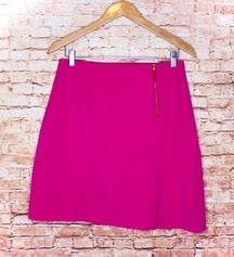 Lilly Pulitzer Pink Pencil Skirt Gold Zipper Pleat