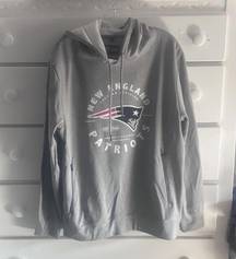 NFL Team Apparel New England Patriots Hooded Sweatshirt Gray Unisex  Size Large