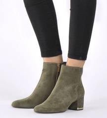 Michael Kors Sabrina Chain Suede Heel Boots Booties