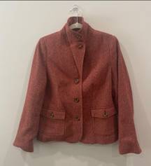 L.L.Bean Burnt Orange/Red Herringbone Wool Blazer