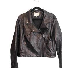 Highline Collective Vegan Leather Moto Long Sleeve Jacket XL